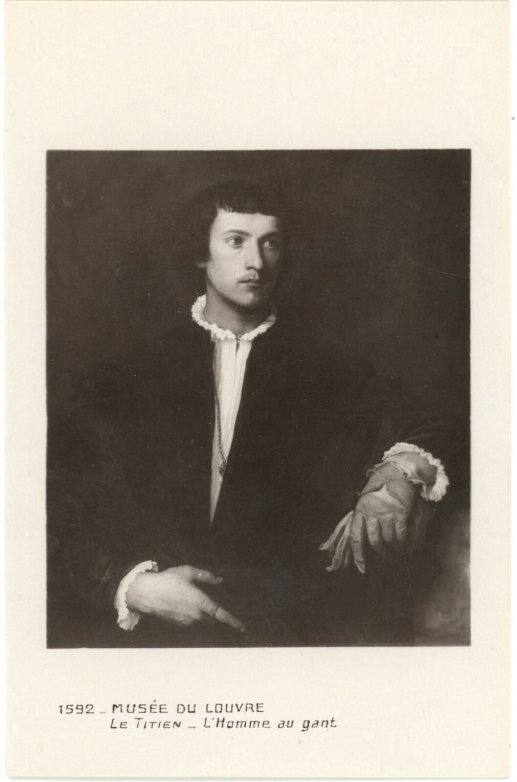 Paris France Titian Man With A Glove Painting Louvre Museum Art Postcard Unused Paris France Titian Man With A Glove Painting Louvre Museum Art Postcard Unused