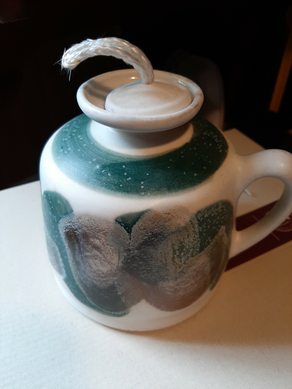 Pottery Ceramic new Handmade Oil Lamp Wick Glazed 6