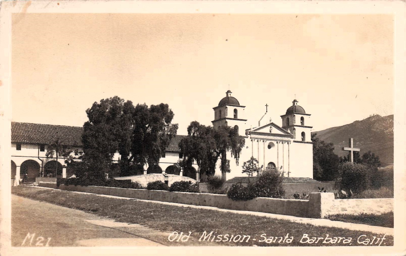 RPPC Old Spanish Mission Santa Barbara CA California Photo Postcard F44