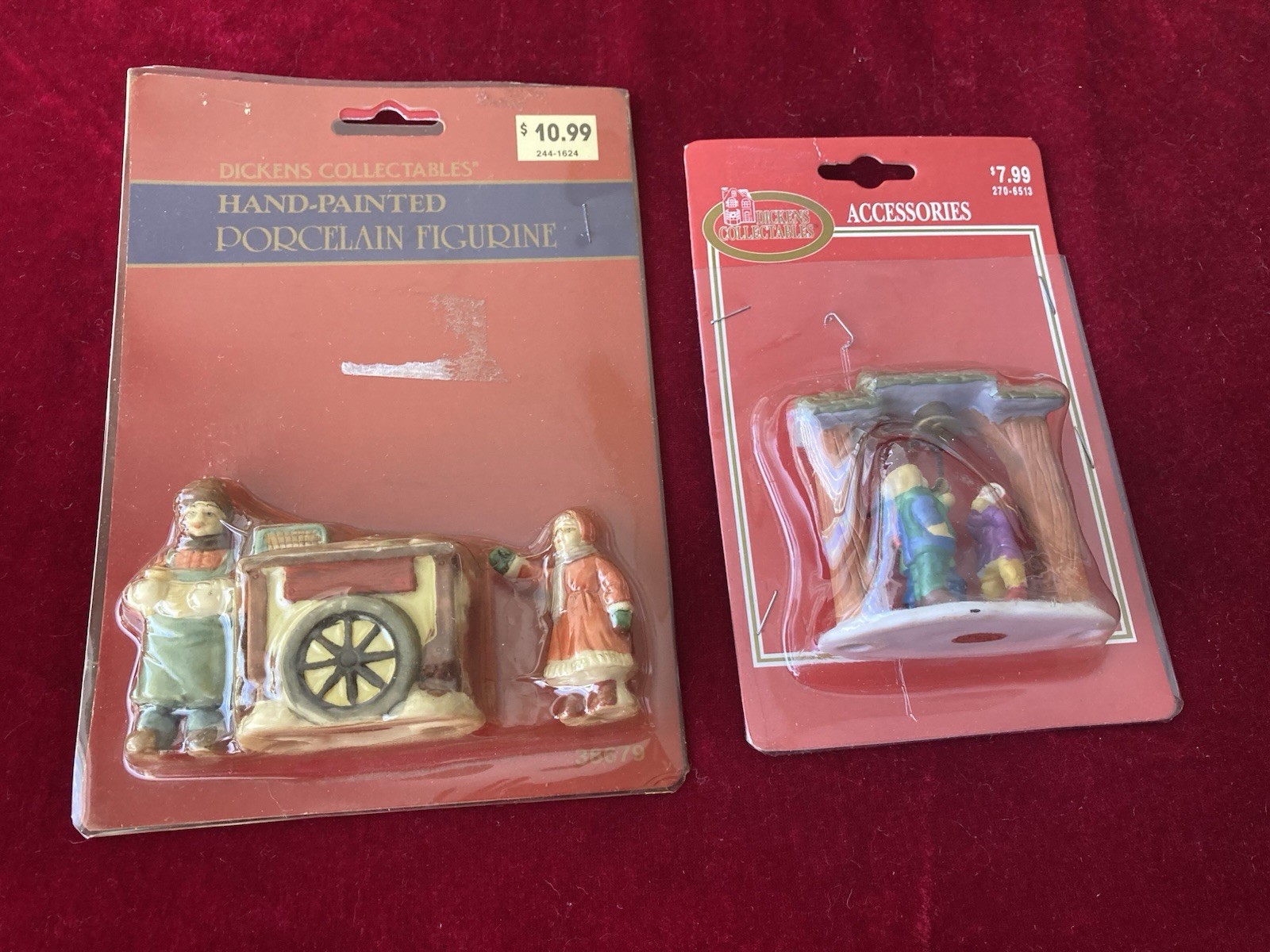 3 VTG Dickens Collectables Handpainted Figurines  Accessories Christmas Village