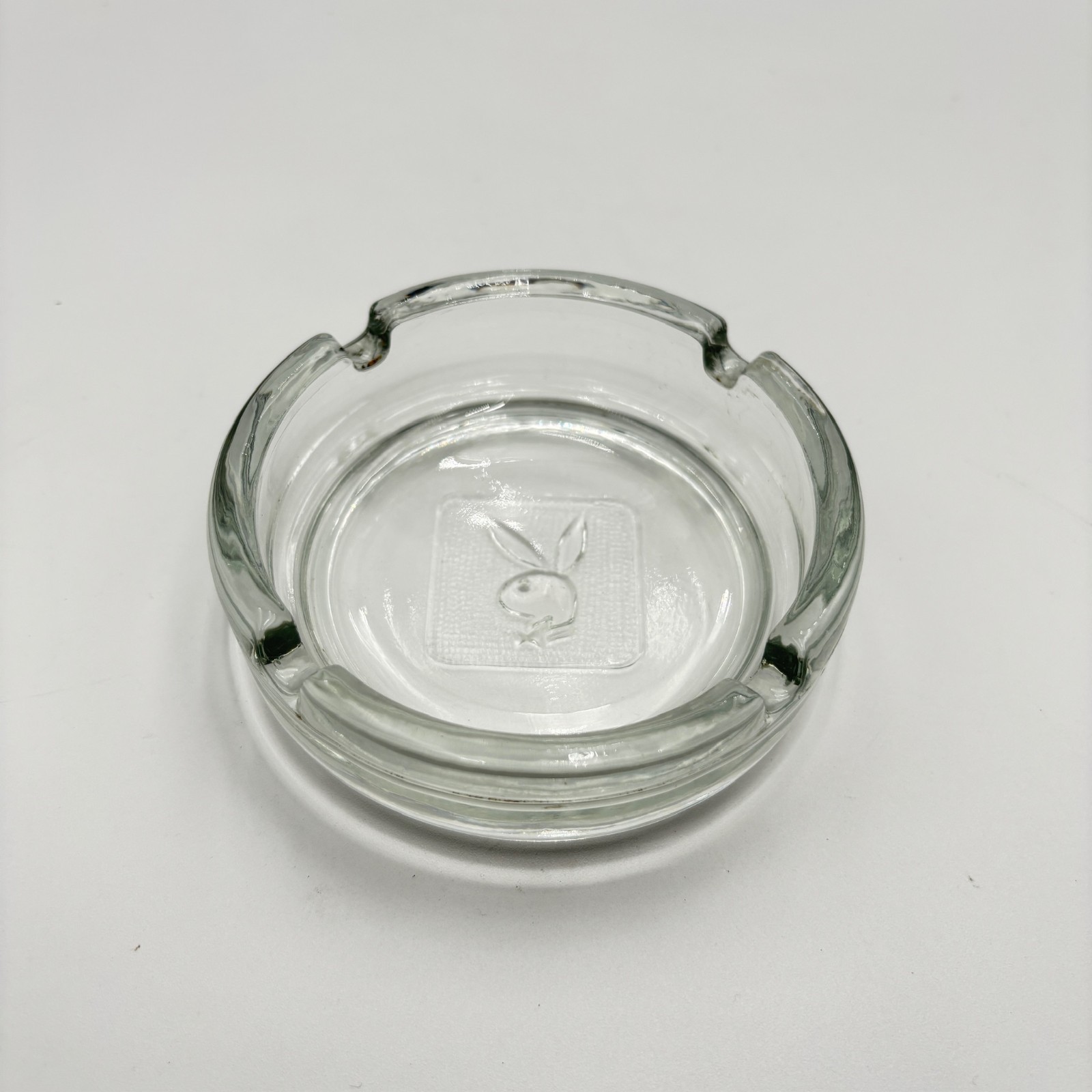 Vintage 1970\'s PLAYBOY Club Bunny Logo Collector ASHTRAY Clear Glass  4\