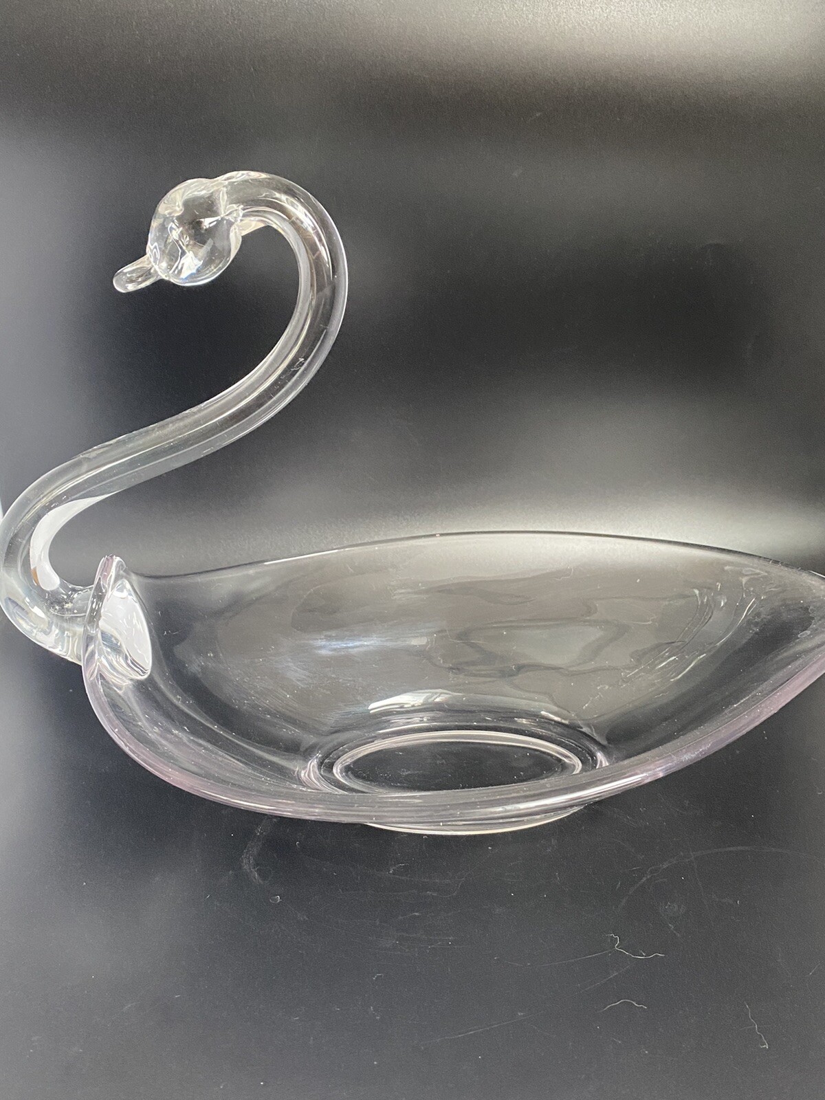 Vintage Clear Glass Swan Candy Excellent Condition