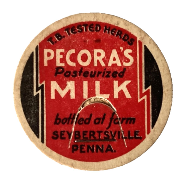 PECORA'S FARM MILK SEYBERTSVILLE PENNSYLVANIA PA MILK BOTTLE CAPS PECORA'S FARM MILK SEYBERTSVILLE PENNSYLVANIA PA MILK BOTTLE CAPS