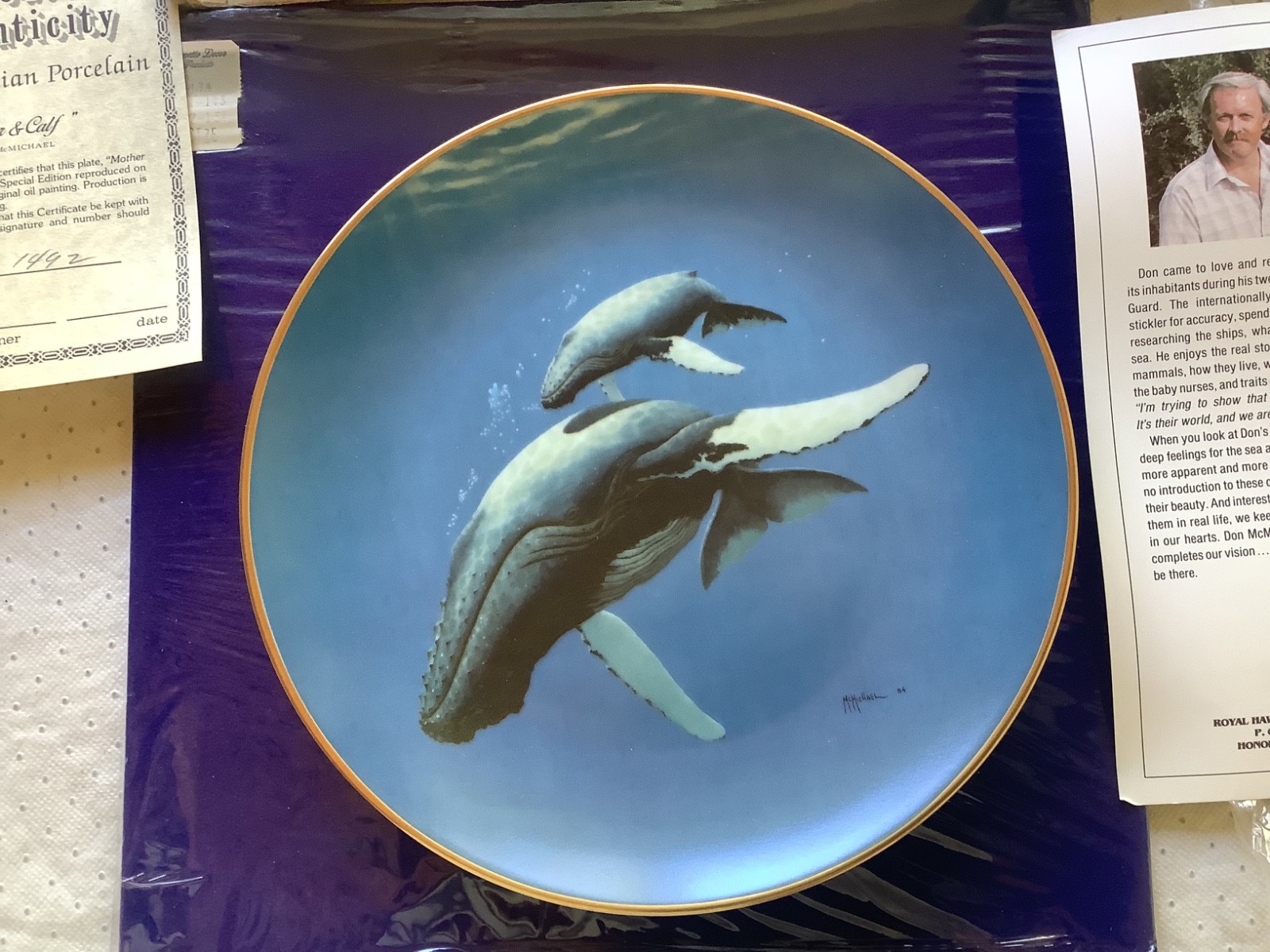 Vintage Royal Hawaiian Porcelain Whale Plate 