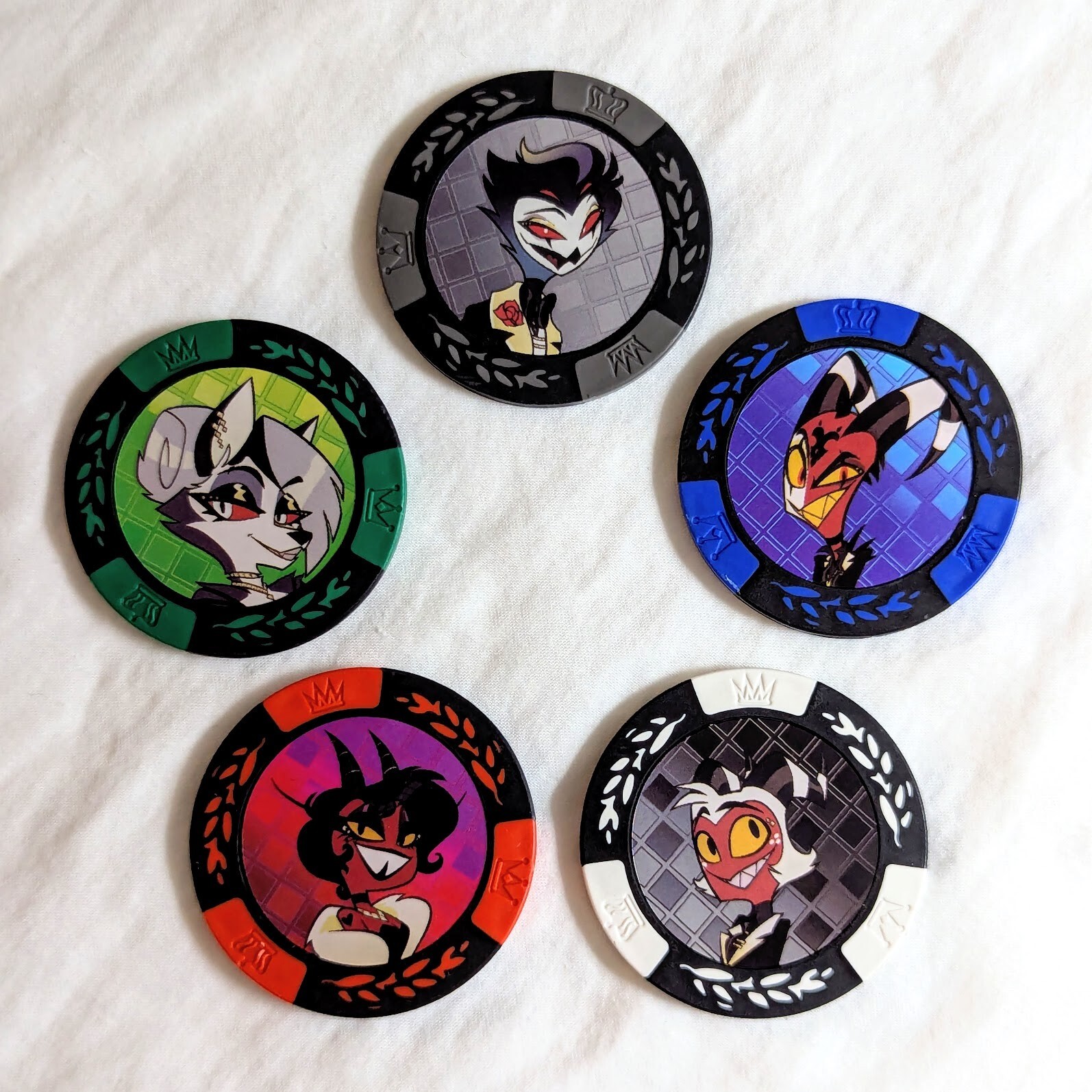Official Helluva Boss Poker Chips Set (5) LVL UP Expo Exclusive Hazbin Hotel