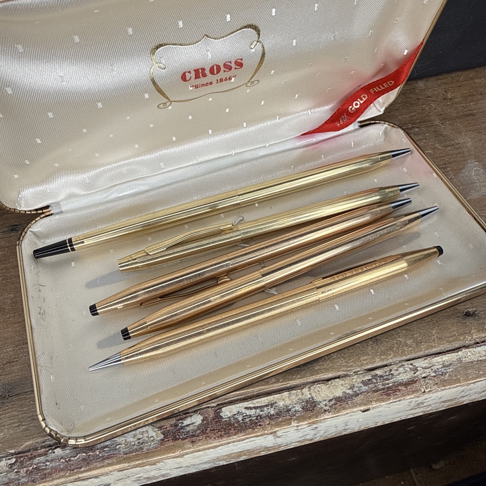 Lot of 5 CROSS Gold Filled Pens Vintage