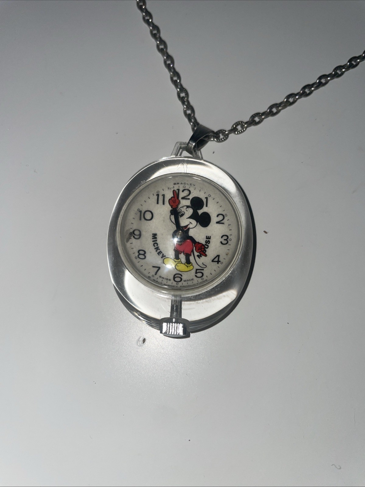 Vintage 70\'s Mickey Mouse Bubble Bradley Watch Walt Disney INOP