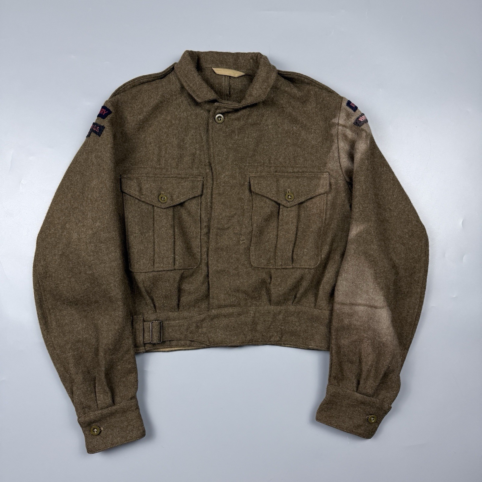 Vintage 1954 British Army Battledress Blouse Jacket Size 14 Bradford GS CCF RA