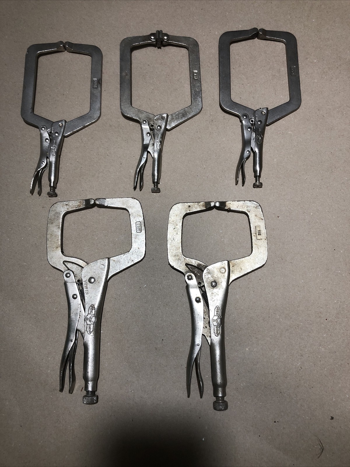 5pc VINTAGE  VISE GRIP WELDING CLAMP LOCKING PLIERS  Read All Description