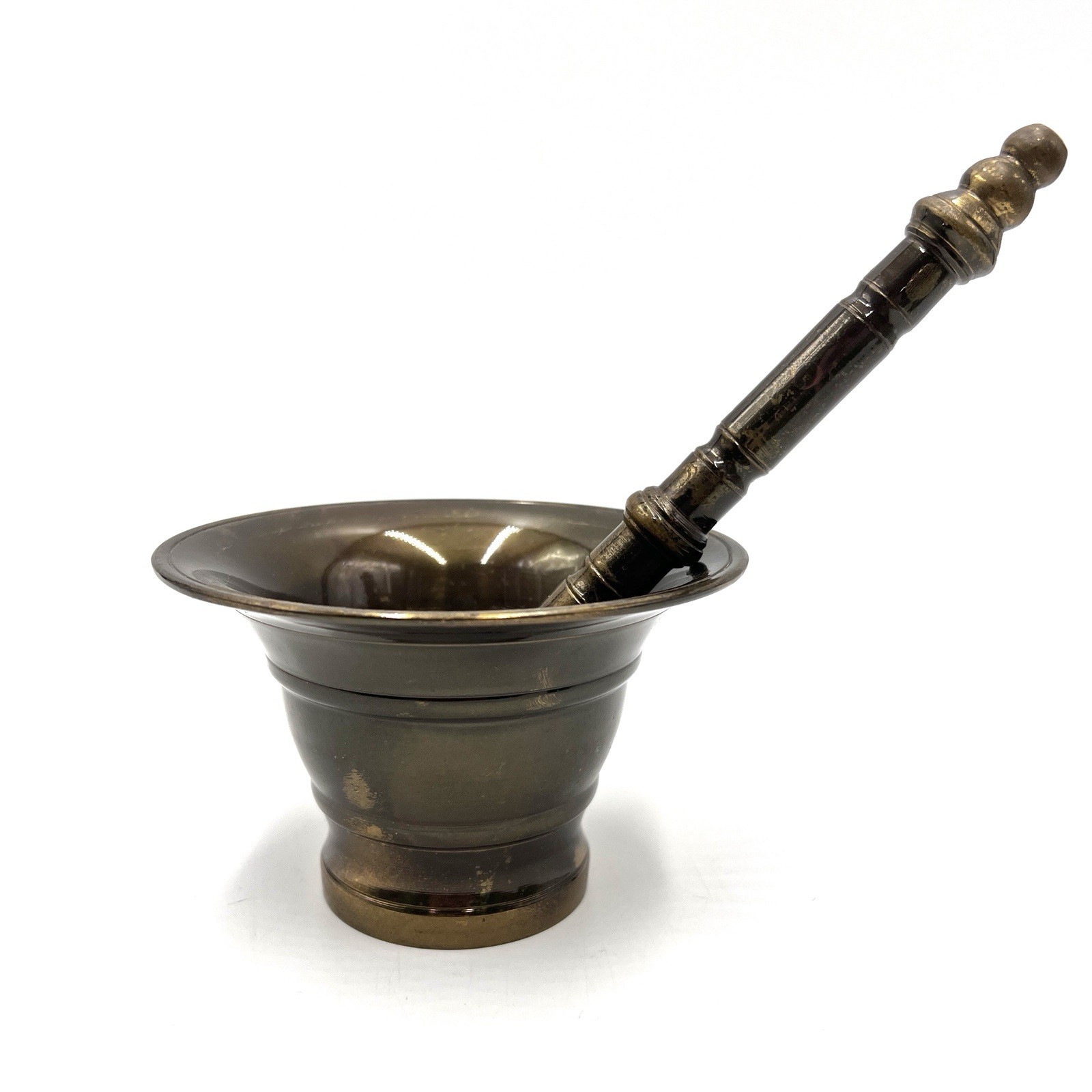 Vintage Heavy Brass Mortar Pestle Apothecary Pharmacist Druggist