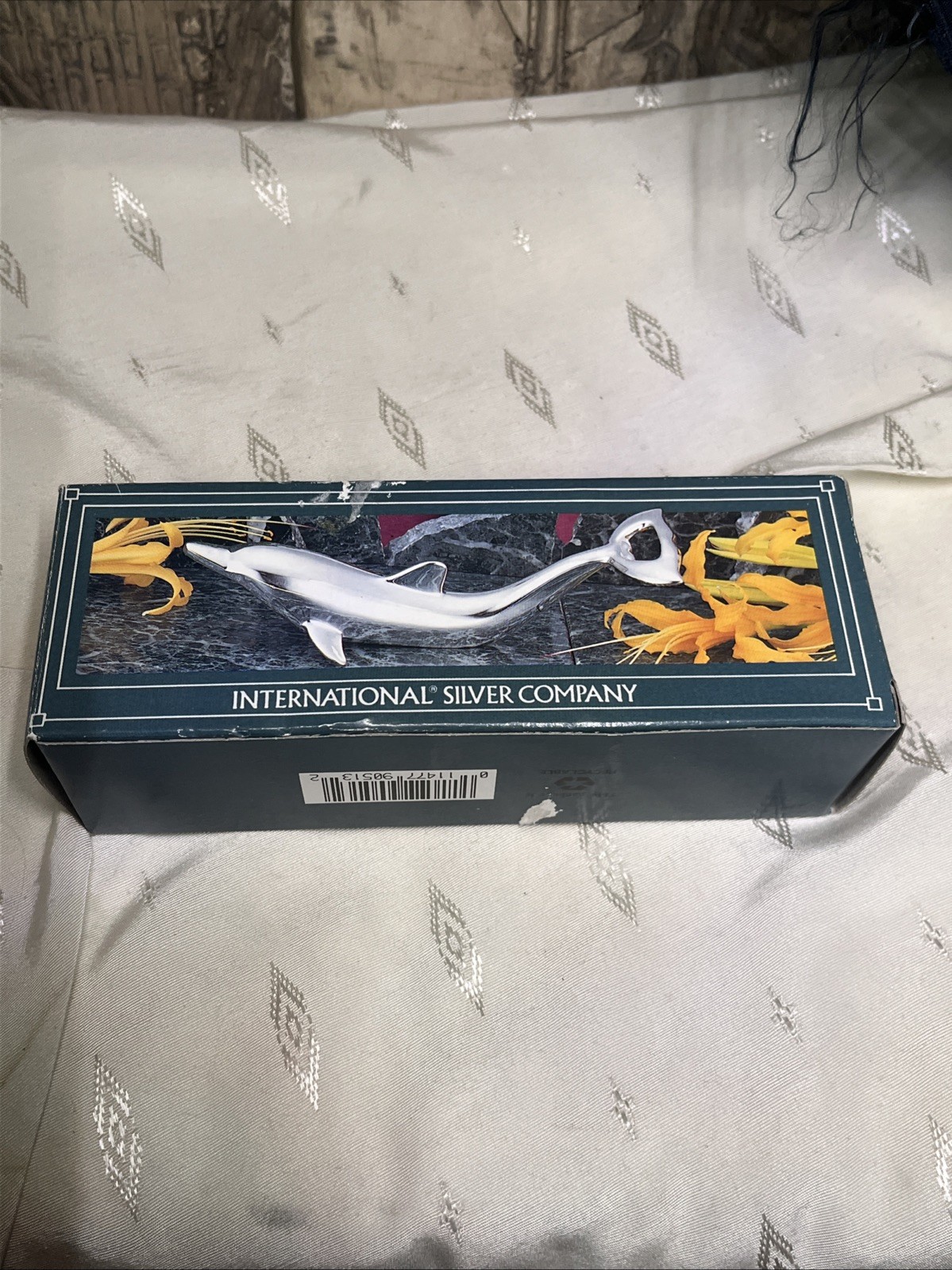Vintage International Silver Company Dolphin Shaped Bottle Opener NIB Sealed