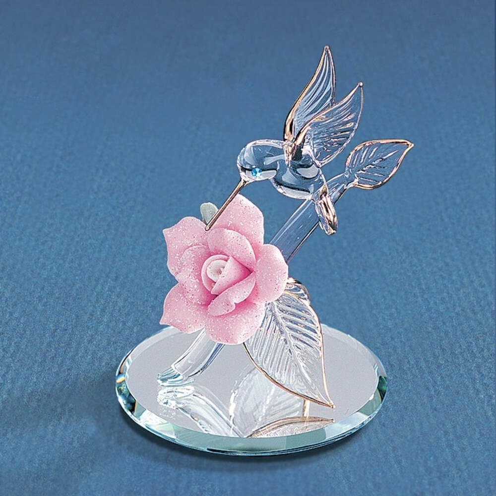 Intricately Designed Hummingbird Figurine - Swarovski Crystals + Floral Elegance Intricately Designed Hummingbird Figurine - Swarovski Crystals + Floral Elegance