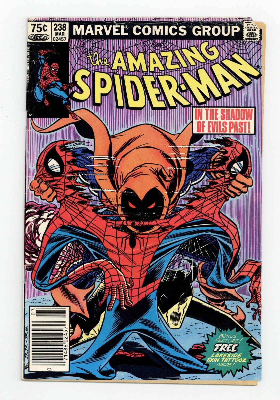 Amazing Spider-Man Canadian Price Variant #238B Tattooz Not Included PR 0.5 1983