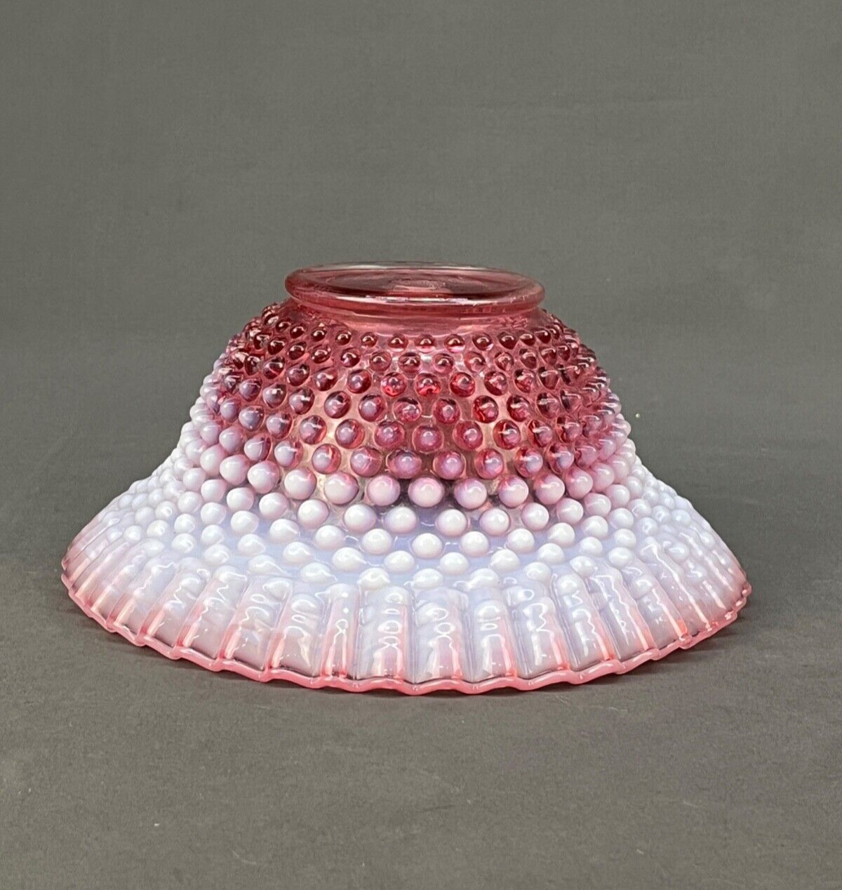 Fenton CRANBERRY OPALESCENT HOBNAIL 8 3/4