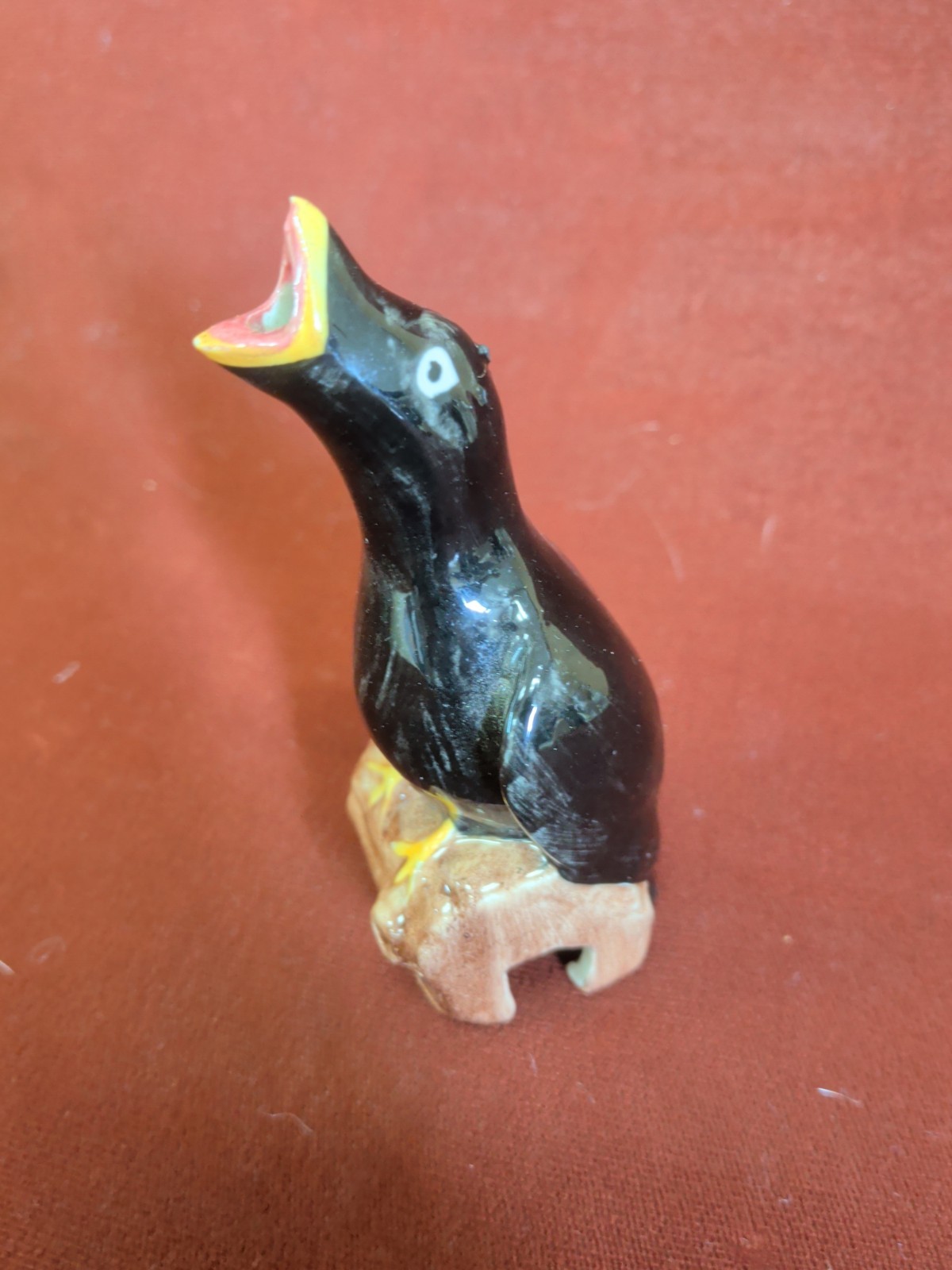 Vintage Artone England Blackbird Figurine Pie Bird Vent Funnel