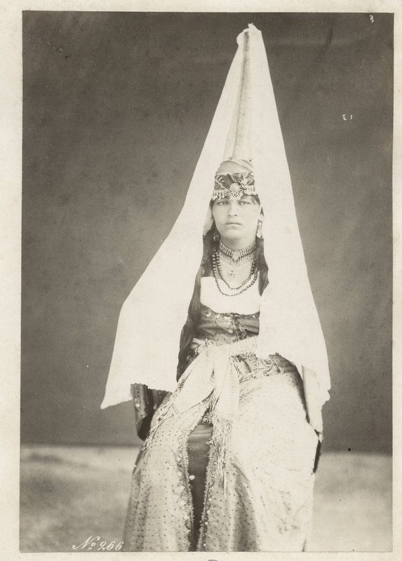 c.1880's PHOTO HOLY LAND LEBANON? - DRUSE BRIDE