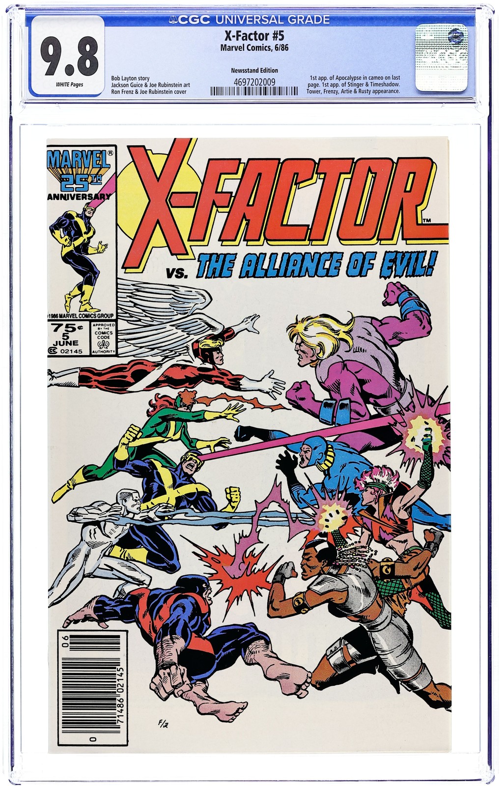 X-Factor #5N CGC 9.8 Newsstand 1986 4697202009