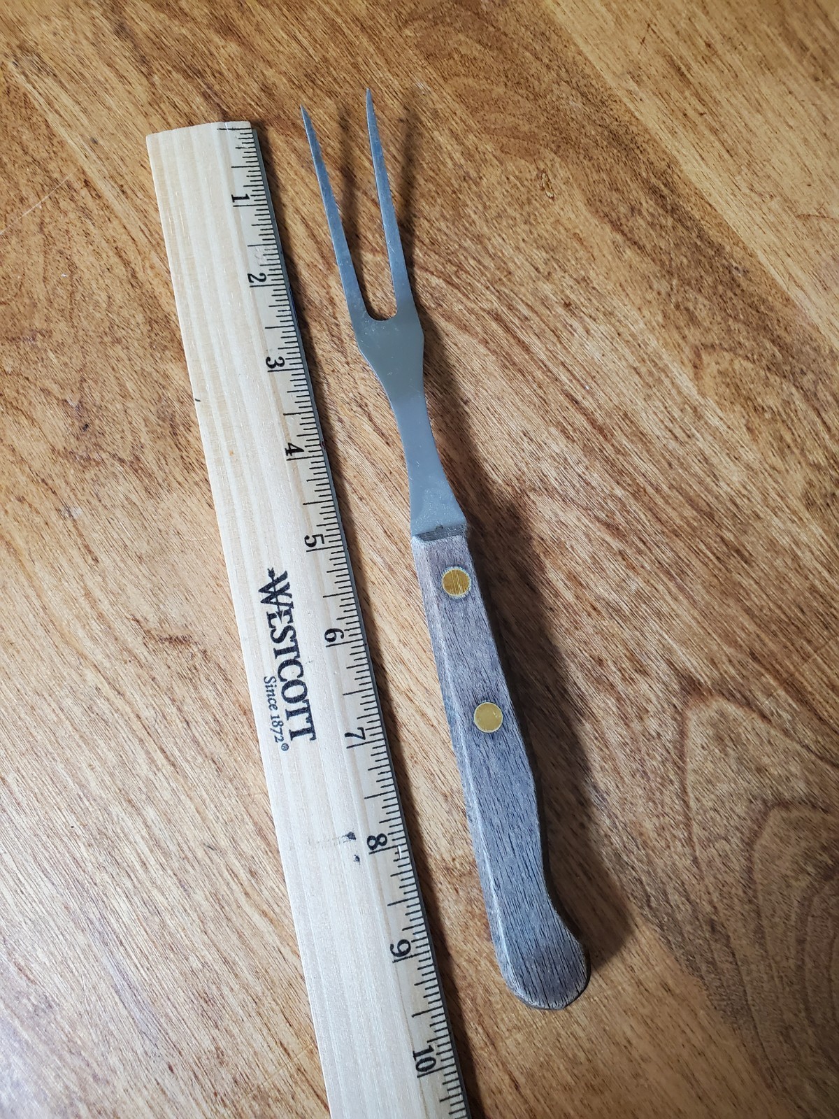 Vintage stainless steel meat grill fork  9.5 inch