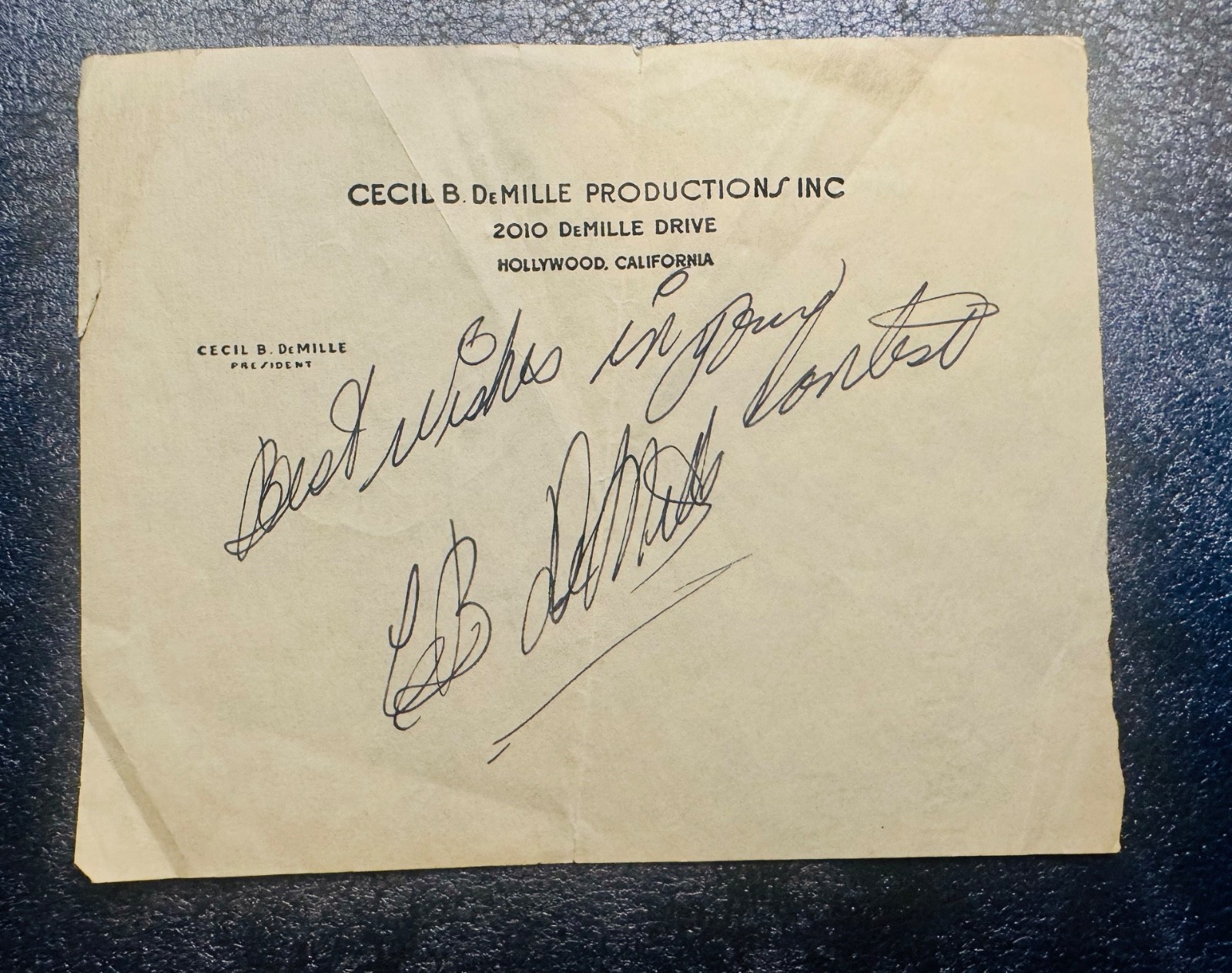 Cecil B. DeMille Autograph –Legendary Hollywood Director  – Vintage Signature