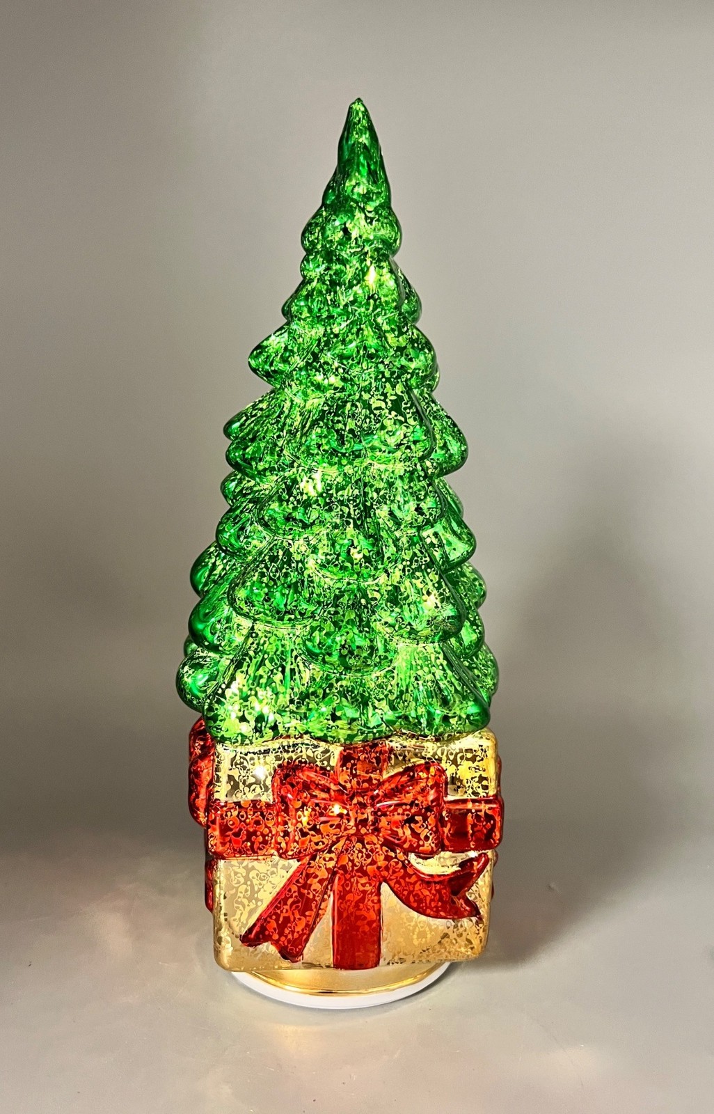 11.5” LED Rotating Christmas Tree with Gift Lighted Holiday Décor 3AA Battery Op