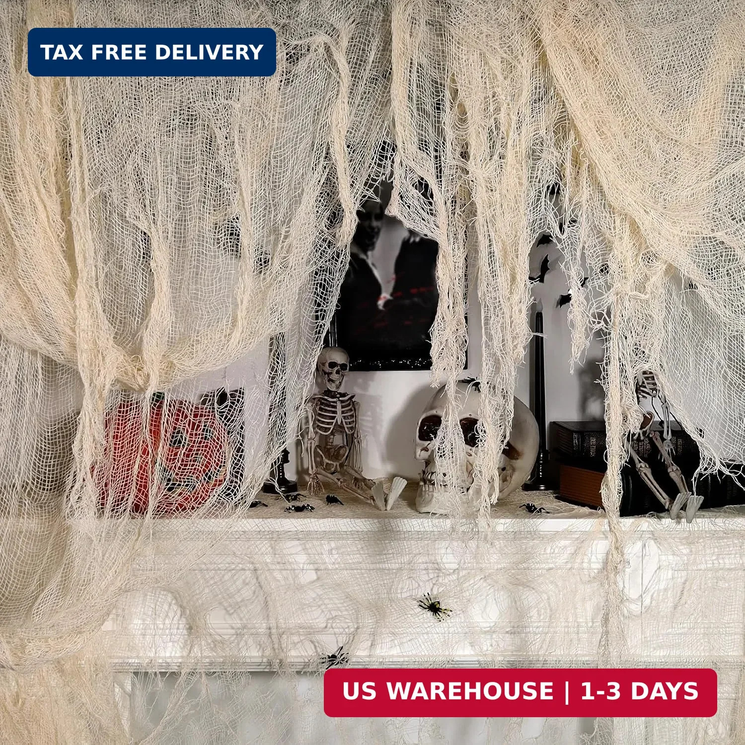 320 x 80 in Halloween Creepy Cloth for Yard and Outdoor Decorations,Beige 320 x 80 in Halloween Creepy Cloth for Yard and Outdoor Decorations,Beige