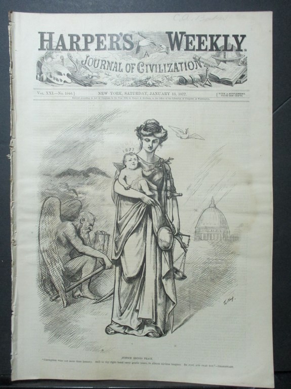 Genuine Journal, Harper\'s Weekly ,No.1046, January 13, 1877 Genuine Journal, Harper\'s Weekly ,No.1046, January 13, 1877