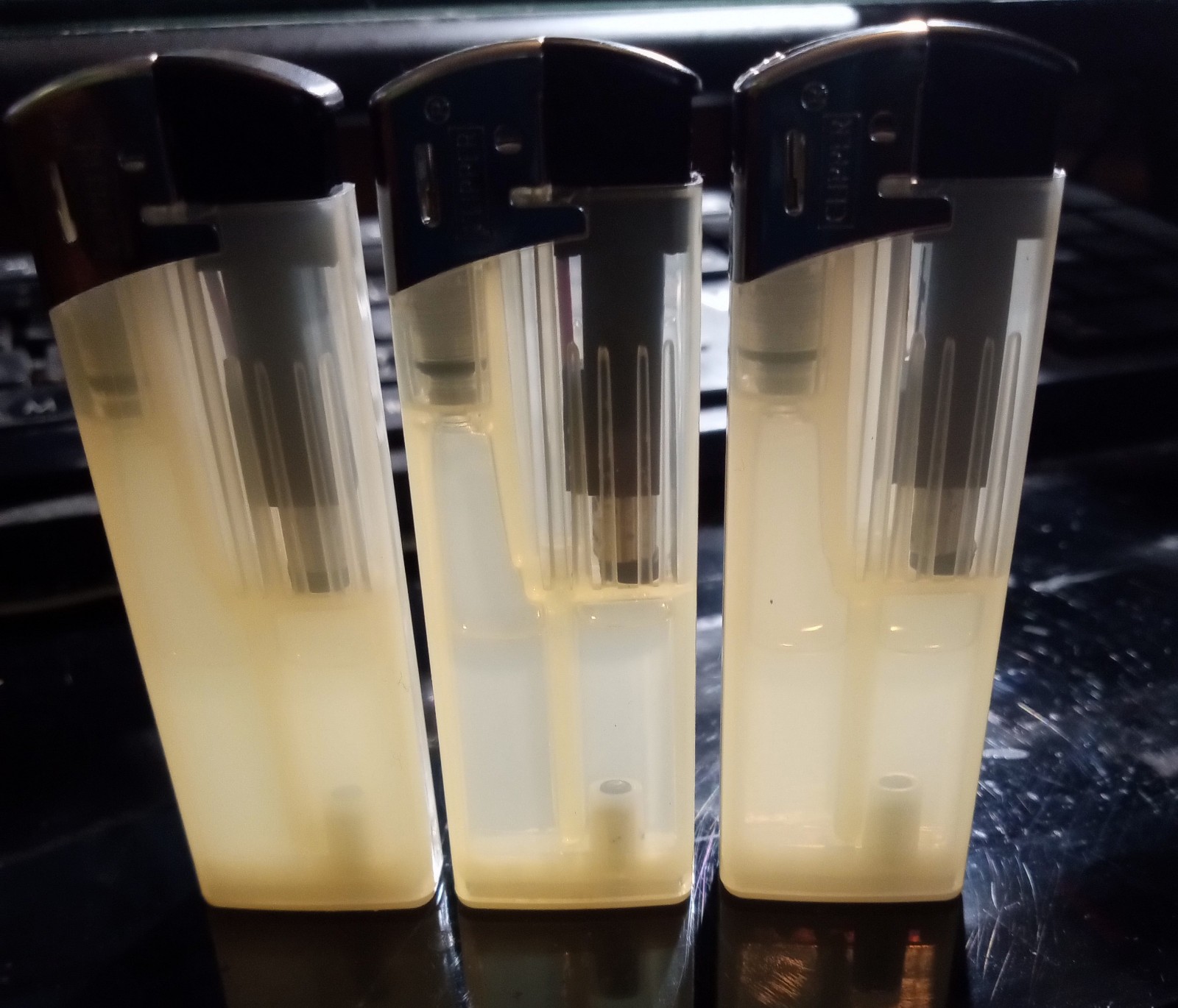 3 NEW Rare CLEAR Clipper Super Lighters Race Trac All Prefilled & Refillable