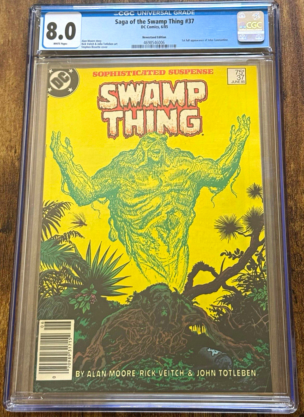 Saga of the Swamp Thing #37 CGC 8.0 Newsstand 1st John Constantine