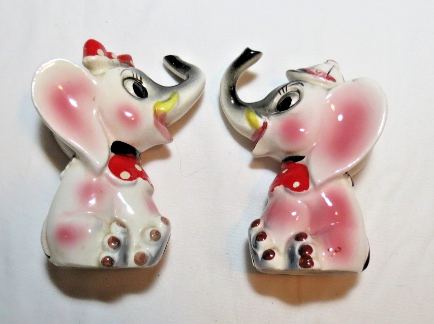 Vintage Hand Painted Artmark Originals Elephant Salt & Pepper Shakers 4\