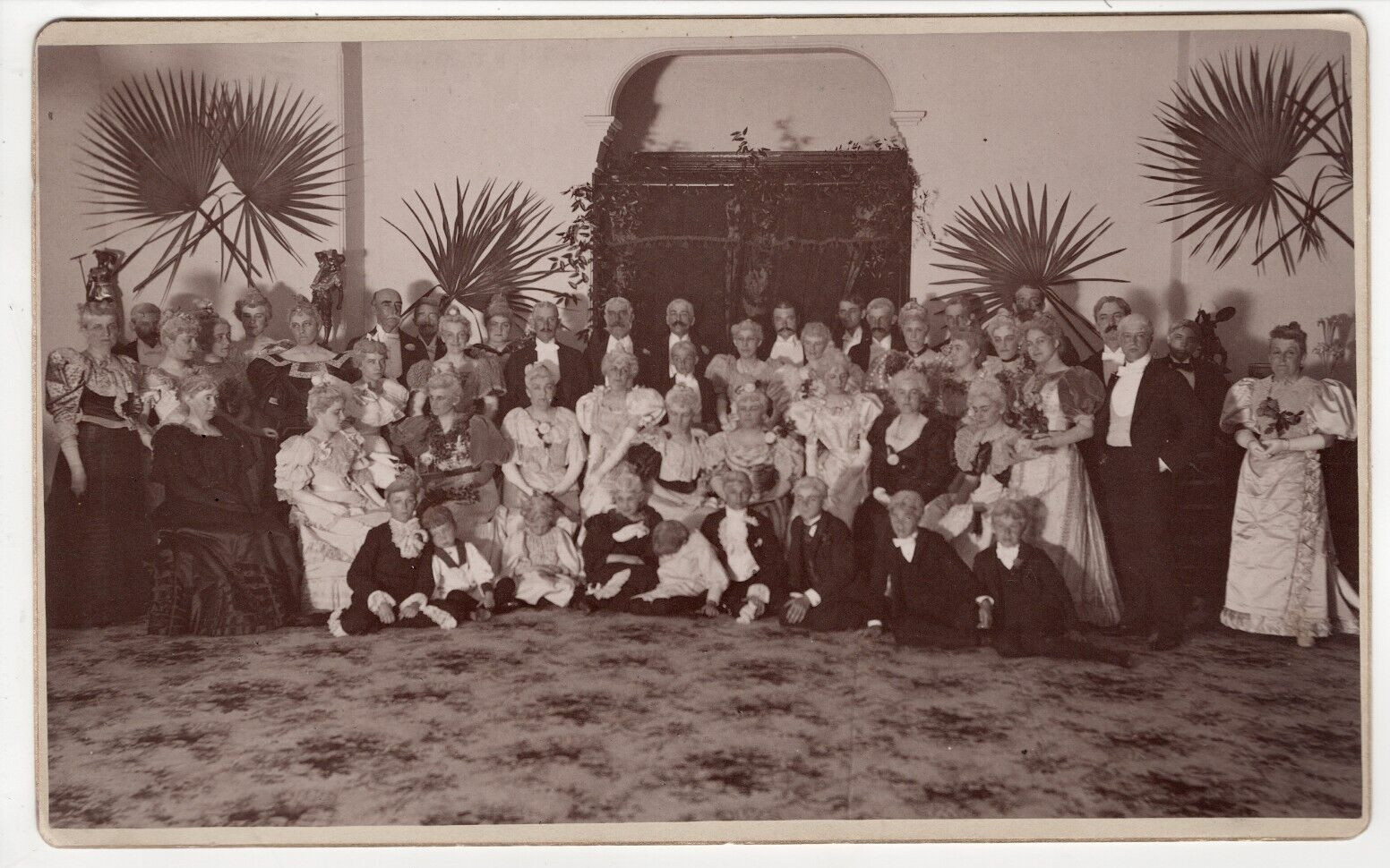 Antique Photo Victorian Big Group Stage Actors in Costume c1900