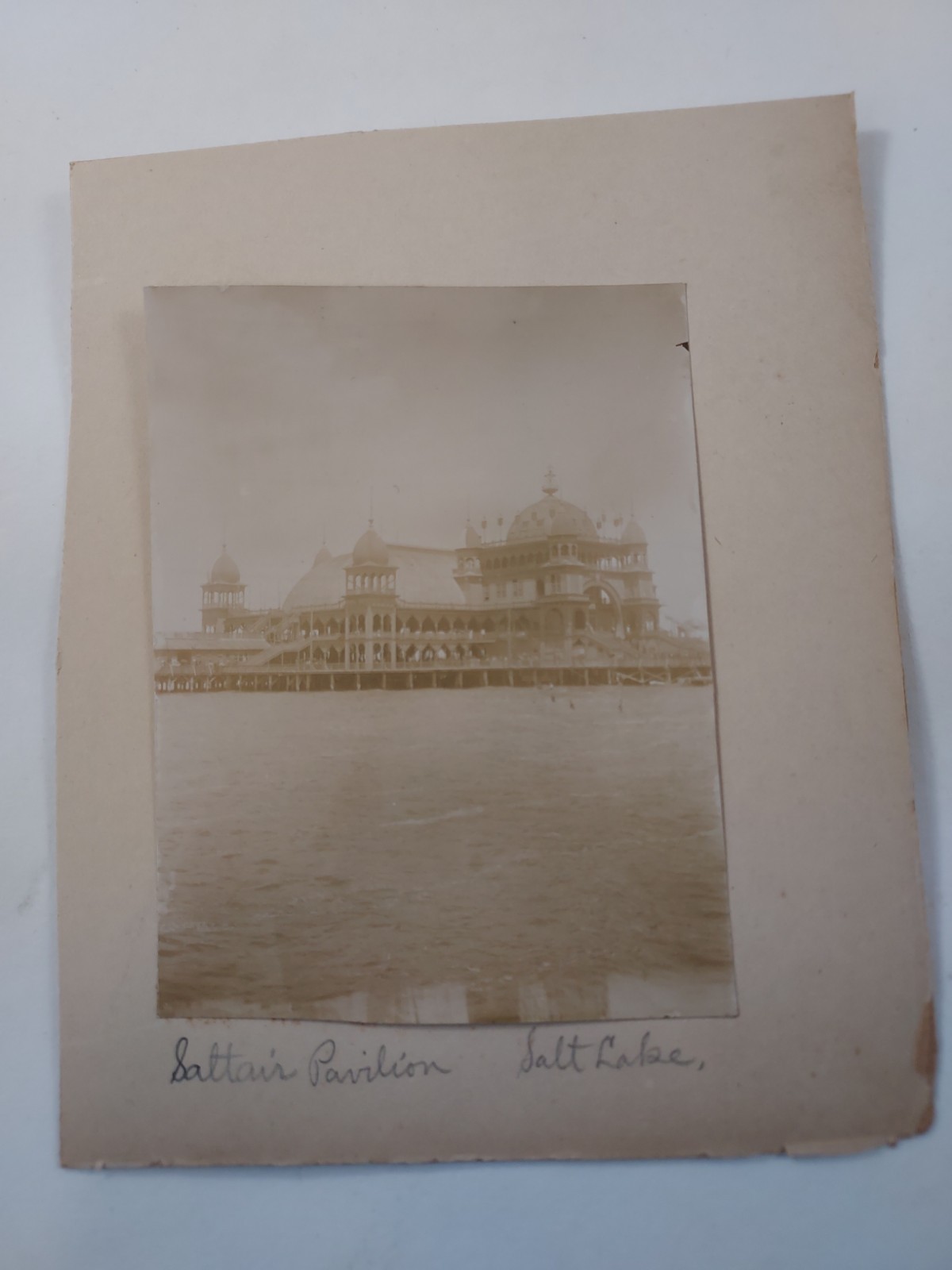 1897 Antique Original Scrapbook Photograph Saltair Pavilion Salt Lake City Utah