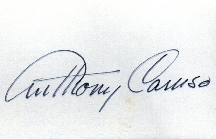 STAR TREK Autograph ANTHONY CARUSO Signed 3X5 Index Card w/ COA Boss Bela Oxmyx