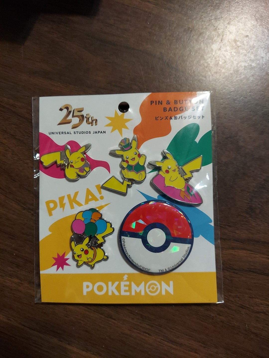 Park Limited Usj Univa 25Th Anniversary Pokemon Pikachu Pins Set