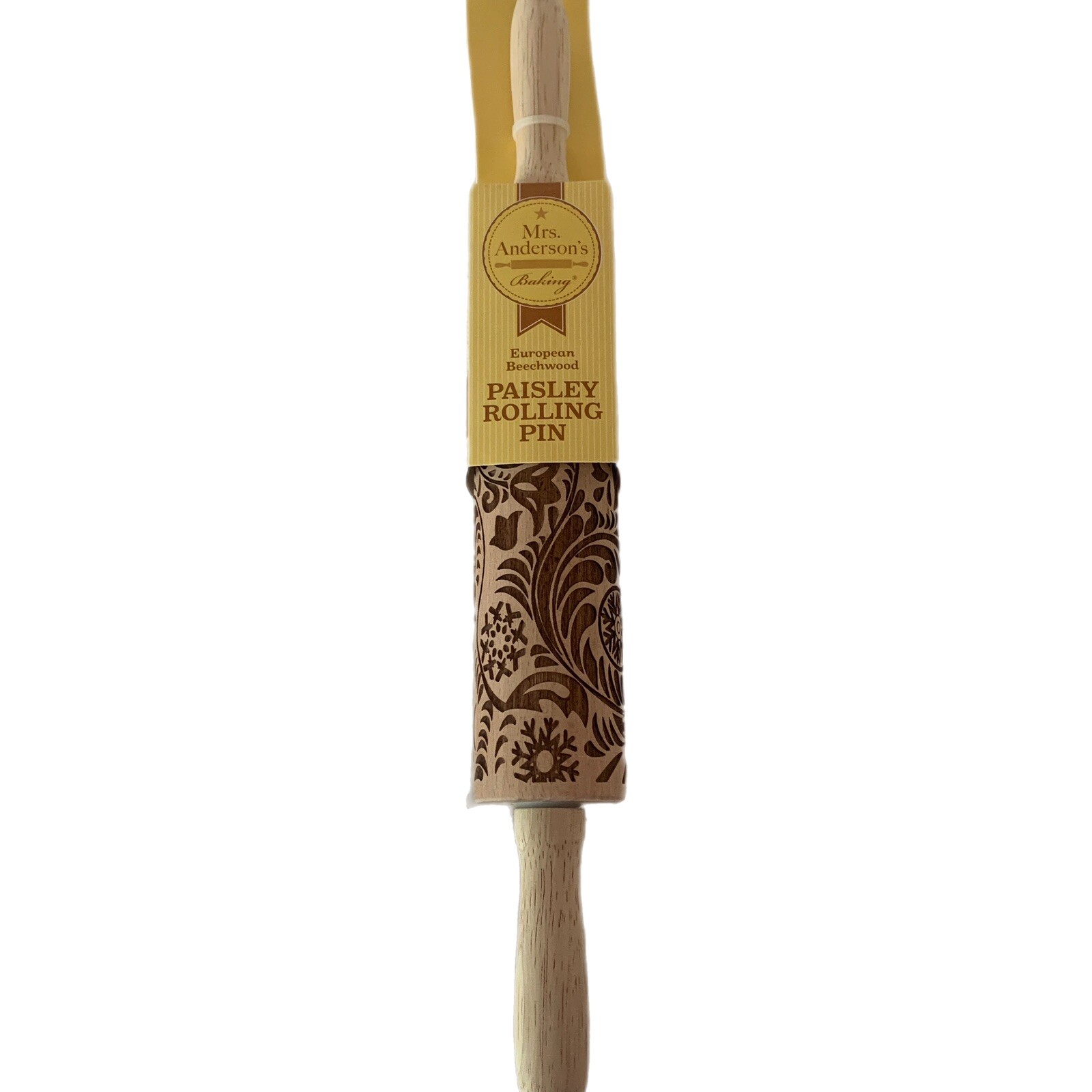 Mrs Andersons Baking European Beechwood Paisley Rolling Pin Pie Cookies Fondant Mrs Andersons Baking European Beechwood Paisley Rolling Pin Pie Cookies Fondant