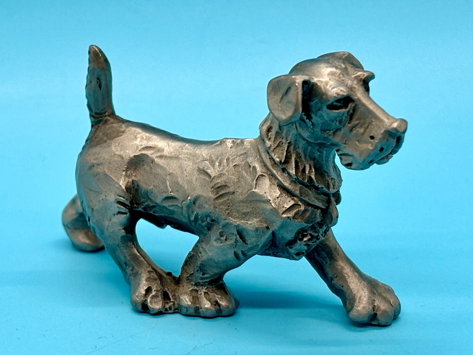 Philip Kraczkowski Hudson Pewter Walking Dog – Schnauzer? – EUC