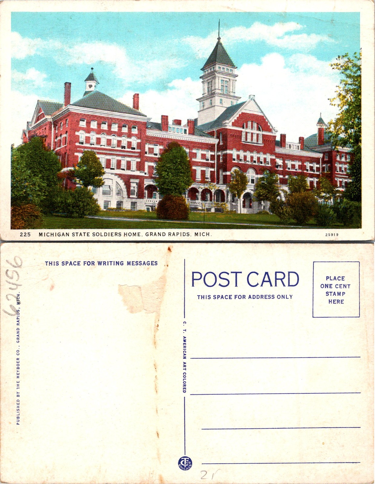Grand Rapids MI Michigan State Soldiers Home Postcard 62456