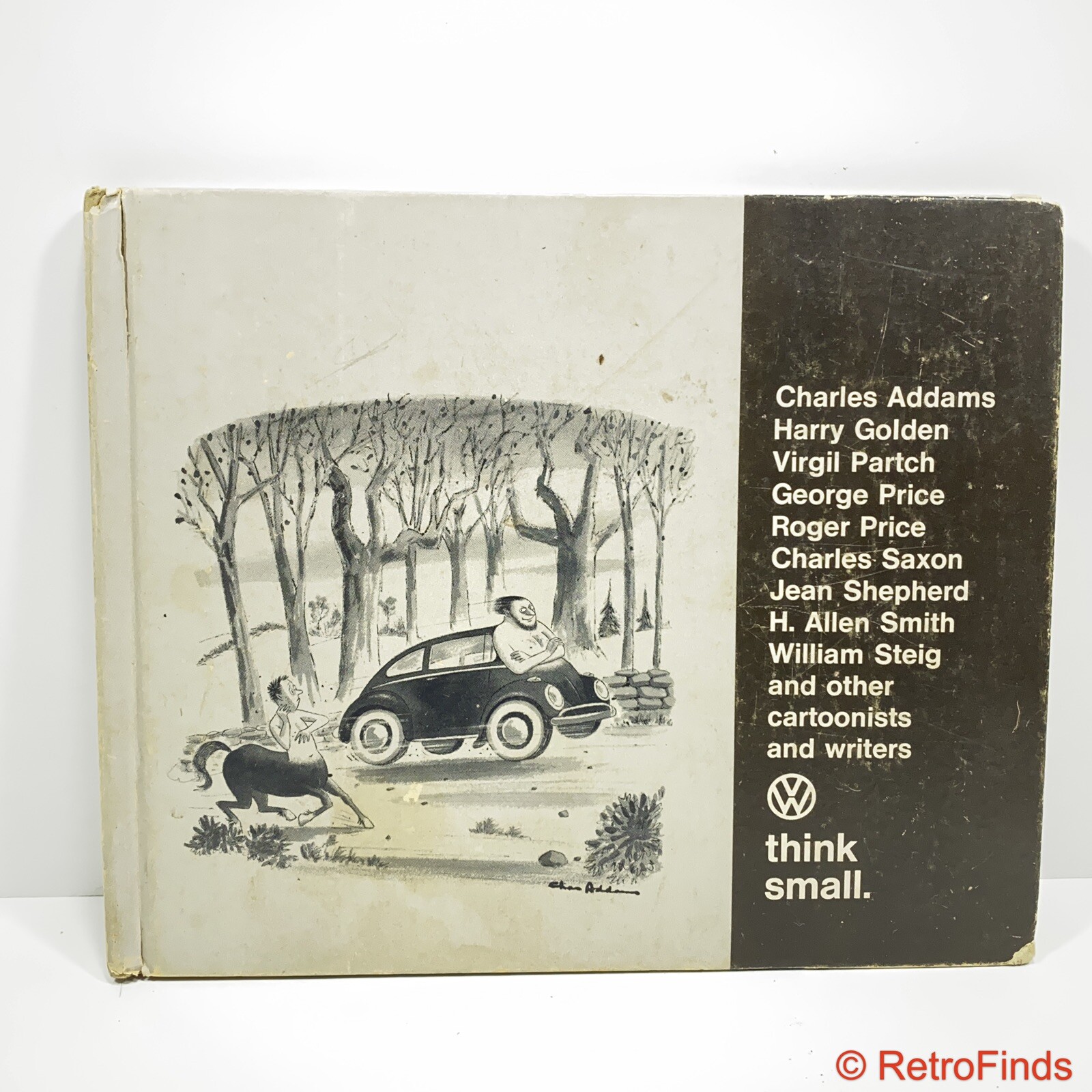 Think Small VW Volkswagen Dealer Book Vintage 1967 Cartoon Humor Advertising HC