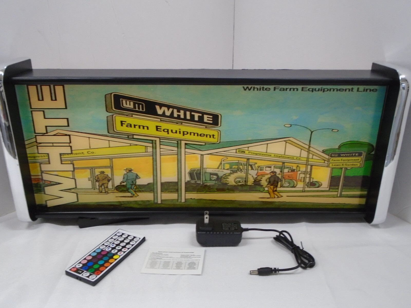 White Farm Equipment LED Display lighted sign lightbox Wall hanging Light