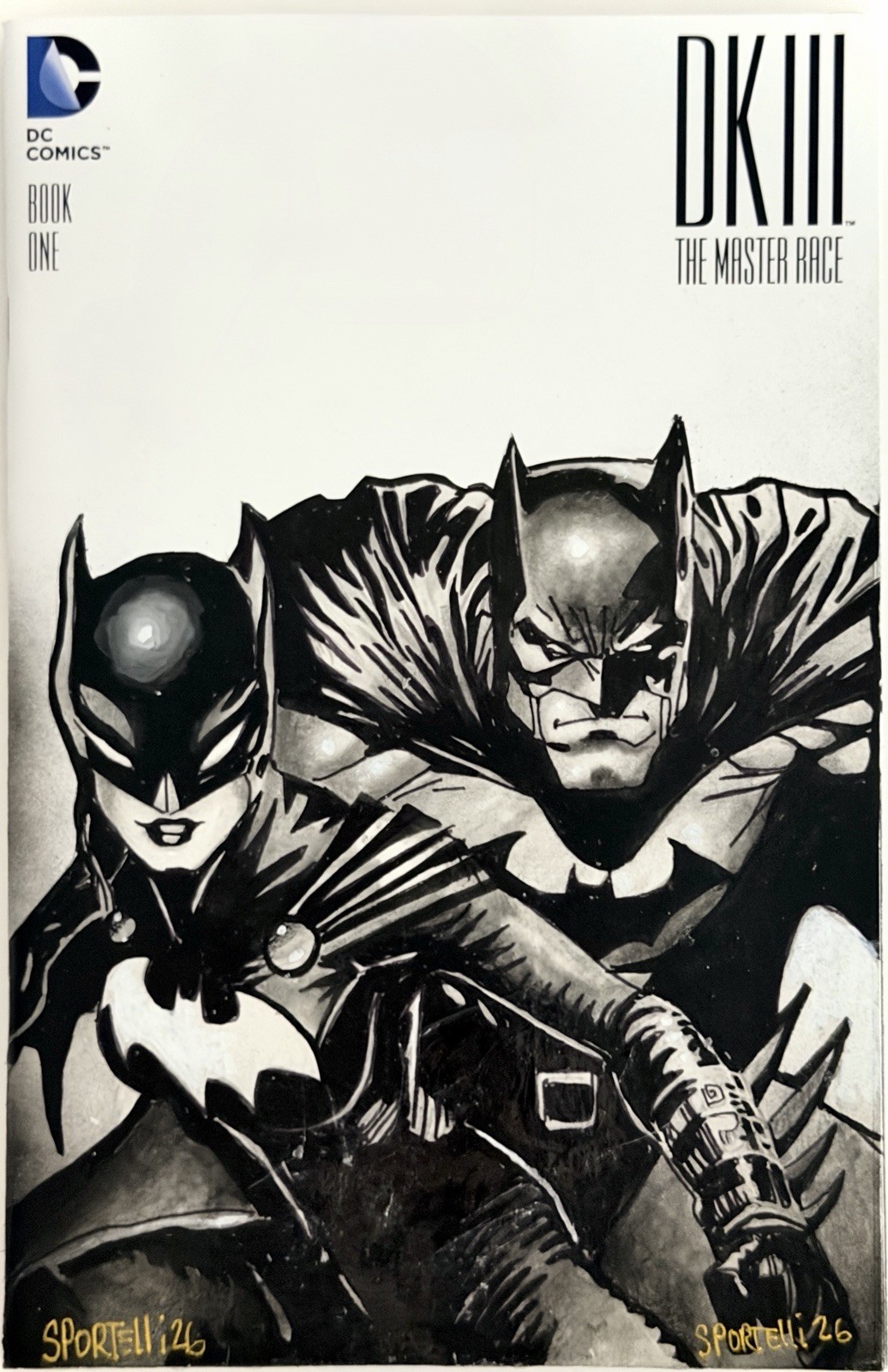 Dark Knight DKIII #1 - Blank Sketch Variant w/Original Art by G Sportelli + COA