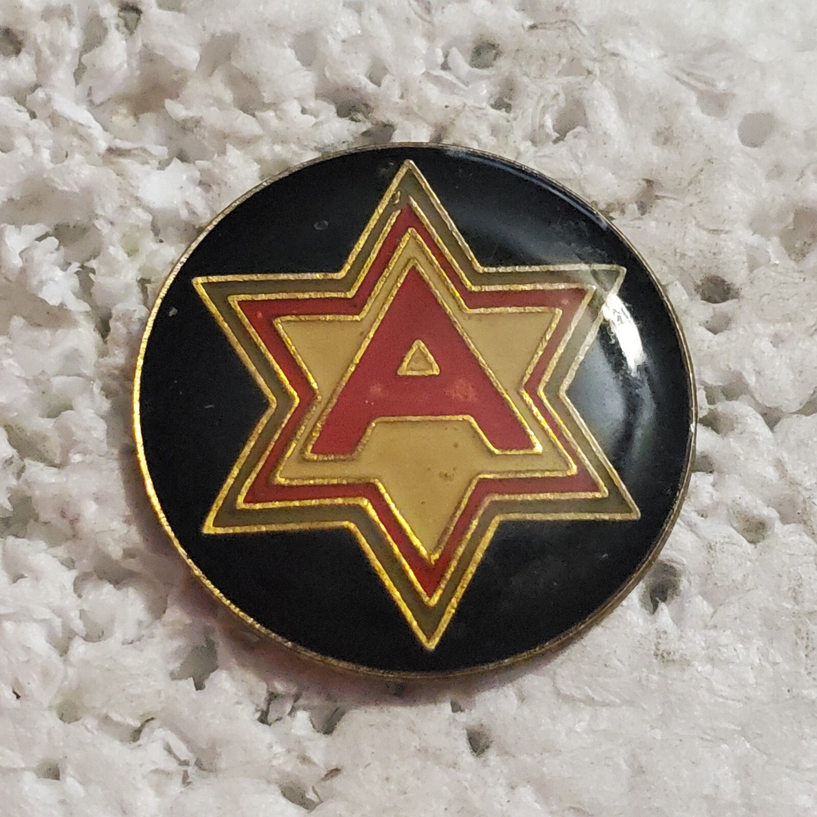 VTG 6th Army Division US Army Military Enamel Lapel Hat Pin Star A Logo