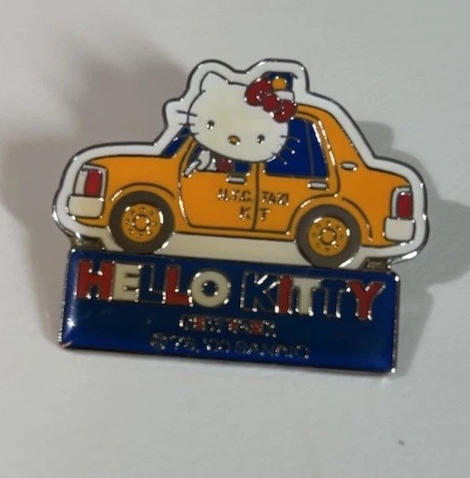 Vintage Sanrio Hello Kitty 2000 New York City Yellow Taxi Pin
