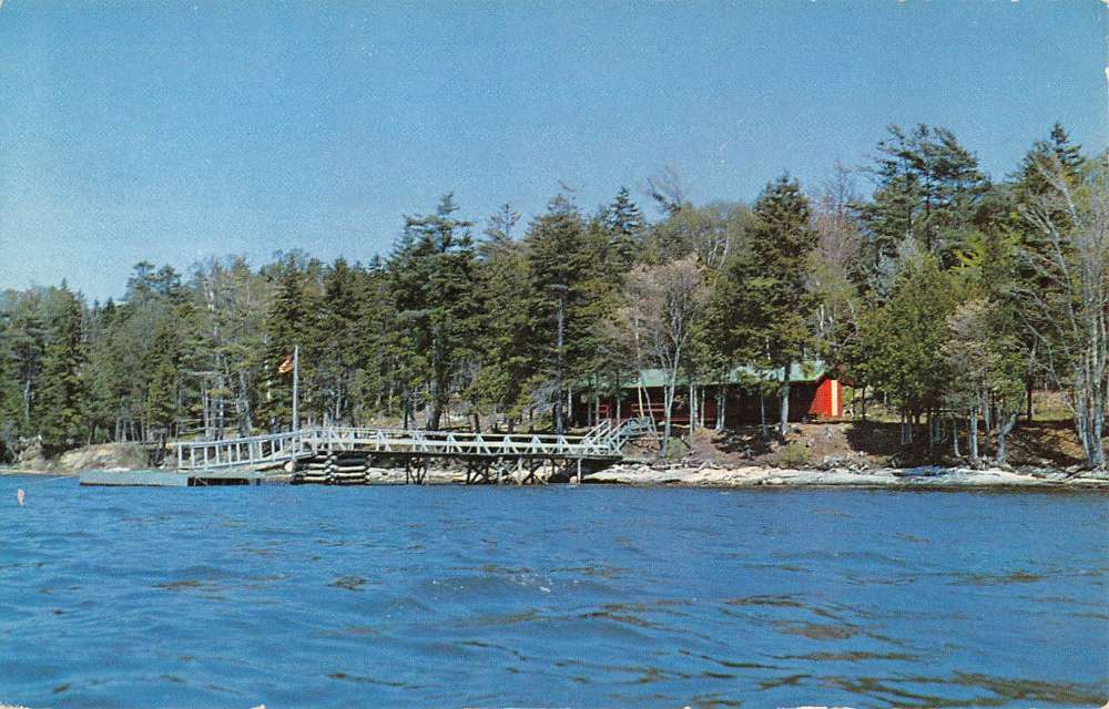 Great Island Maine Stuarts Last Stand Waterfront Vintage Postcard K71181