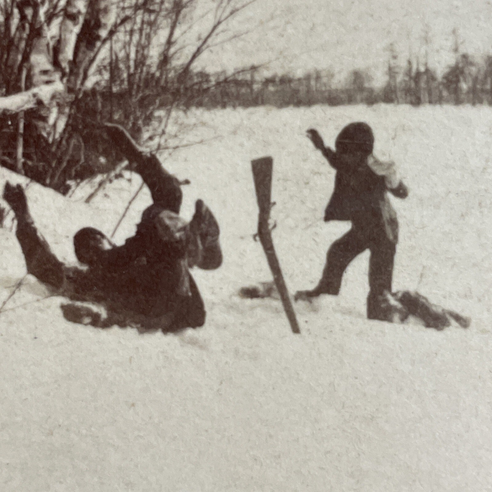 Hunting Accident Stereoview Card \