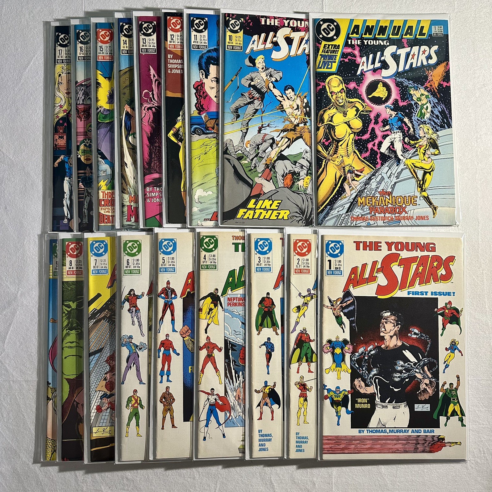 THE YOUNG ALL-STARS #1-17 + Annual #1  DC 1987 VF+ 18 Comic Lot