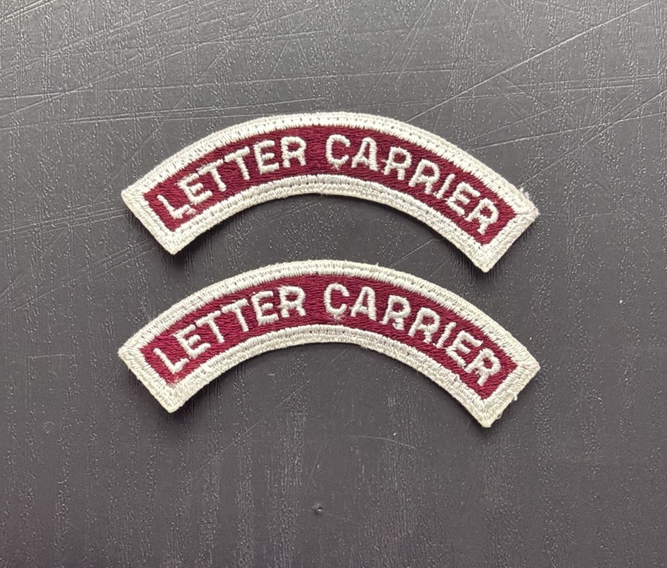 Lot Of 2 Vintage LETTER CARRIER Post Office Postal Service Mail Patch USPS 1960s