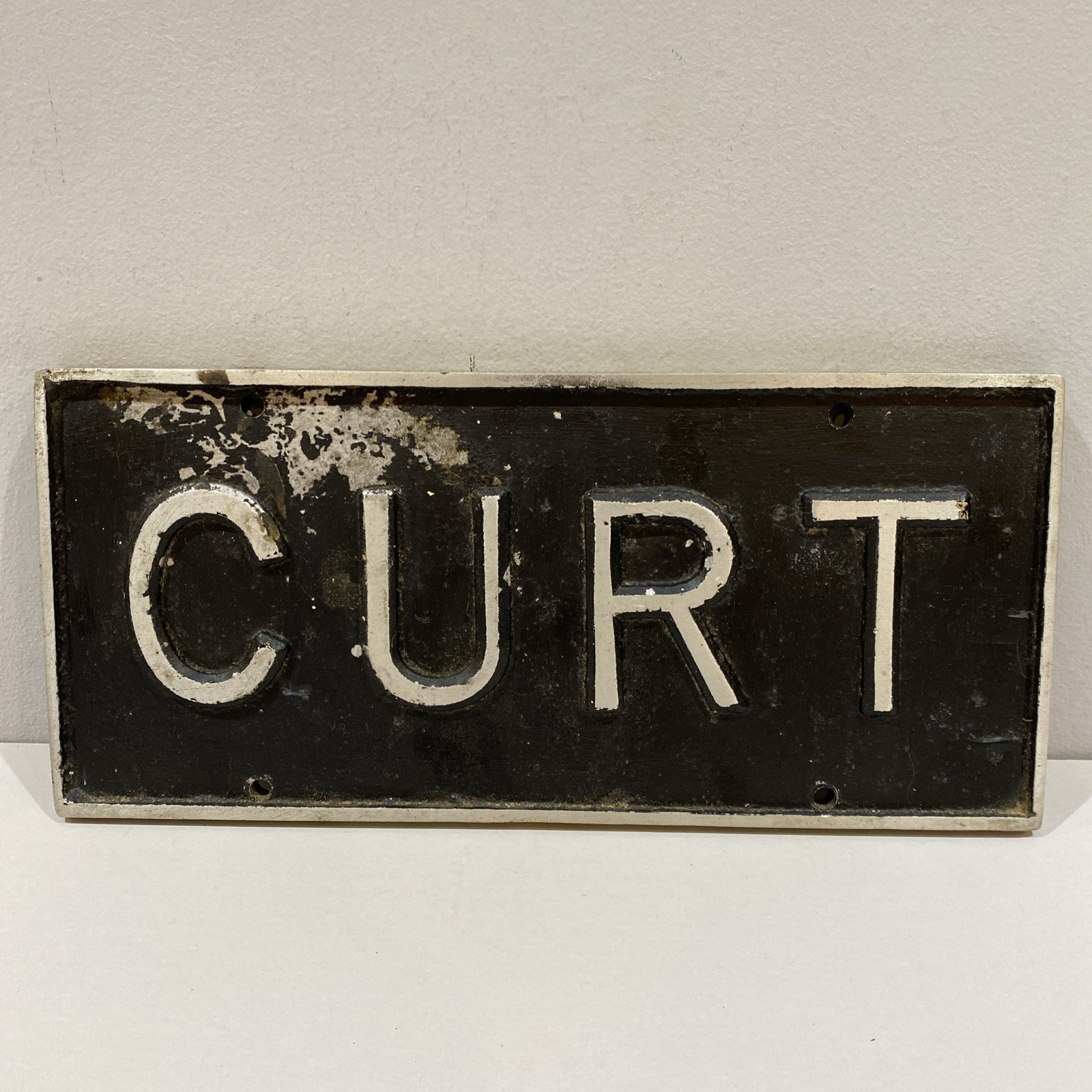 Vintage Cast Aluminum CURT License Plate Tag Personalized