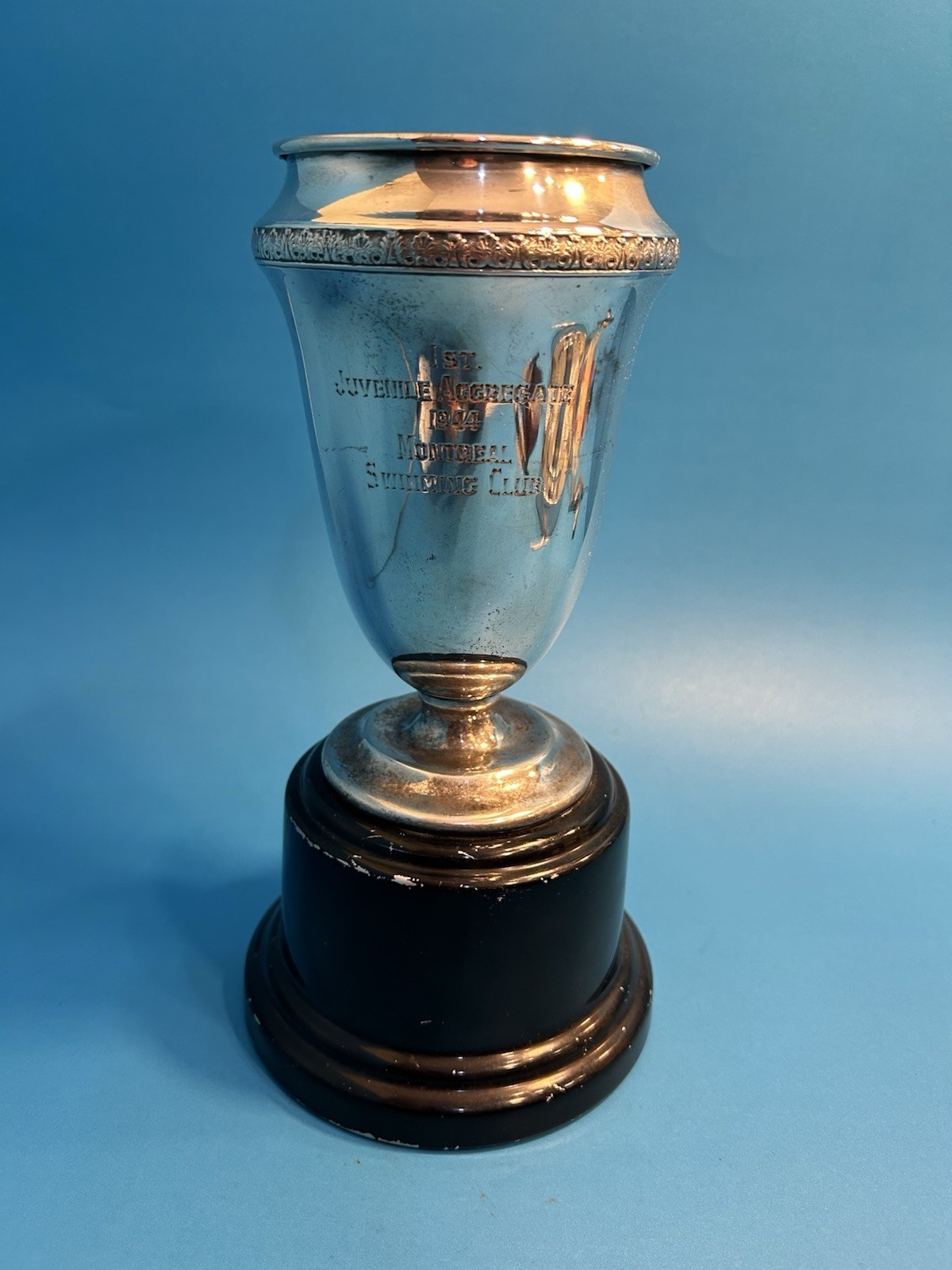 Vintage 1944 Montreal Swimming Club Trophy Bijoutier Charbonneau Jeweler