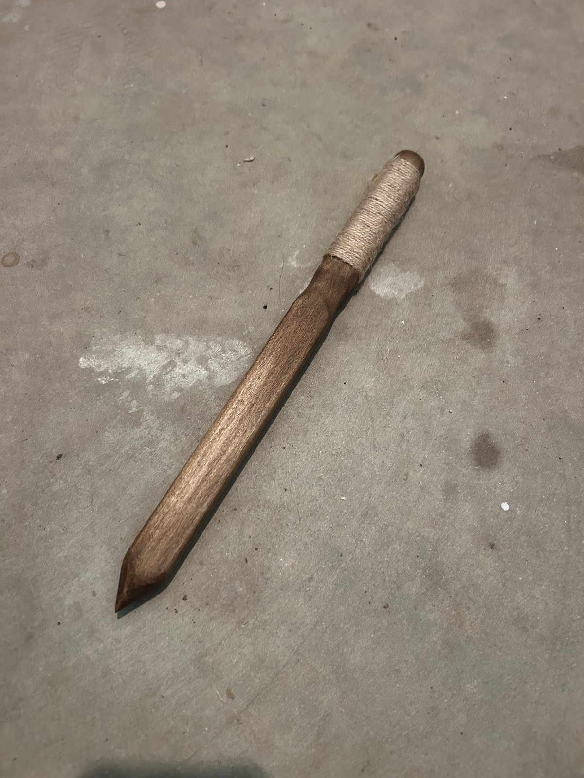 Handmade Vampire Slayer Hunter Wooden Wood Stake - Stained Poplar + Wrap - 12\