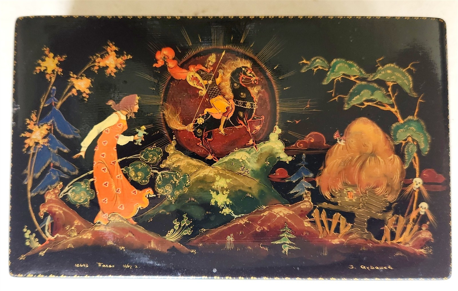 RUSSIAN PALEKH SCHOOL 1967 LACQUER BOX vintage