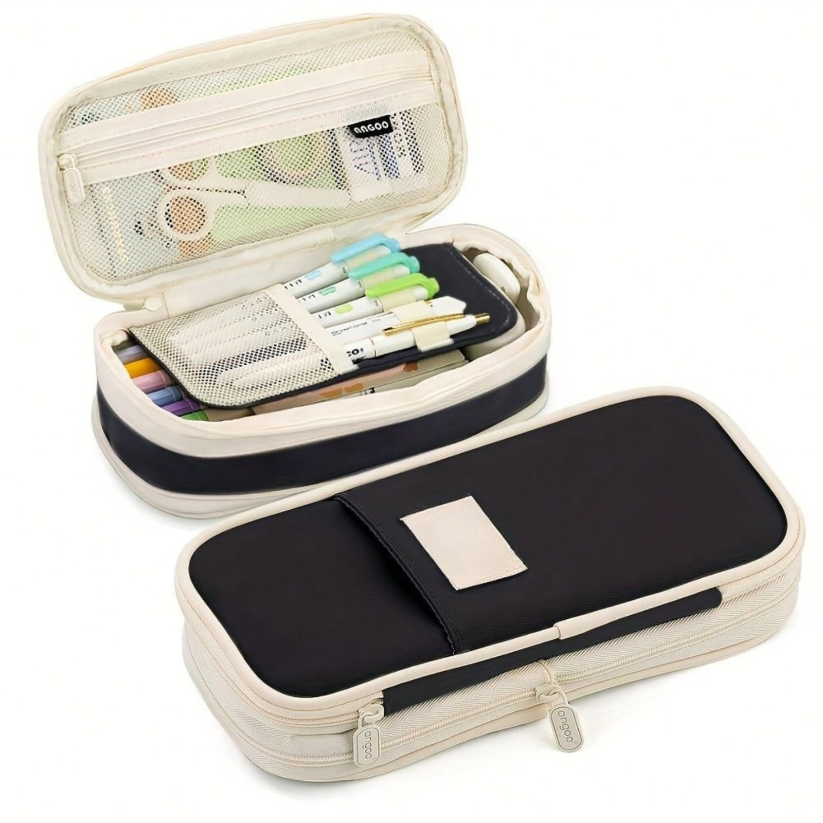 1pc Large Pencil Case Foldable Stationary Bag for School Office Supplies US